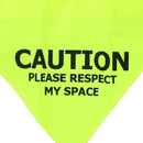 Medium/Large Hi Vis Yellow Respect My Space Warning Bandanna for Dogs