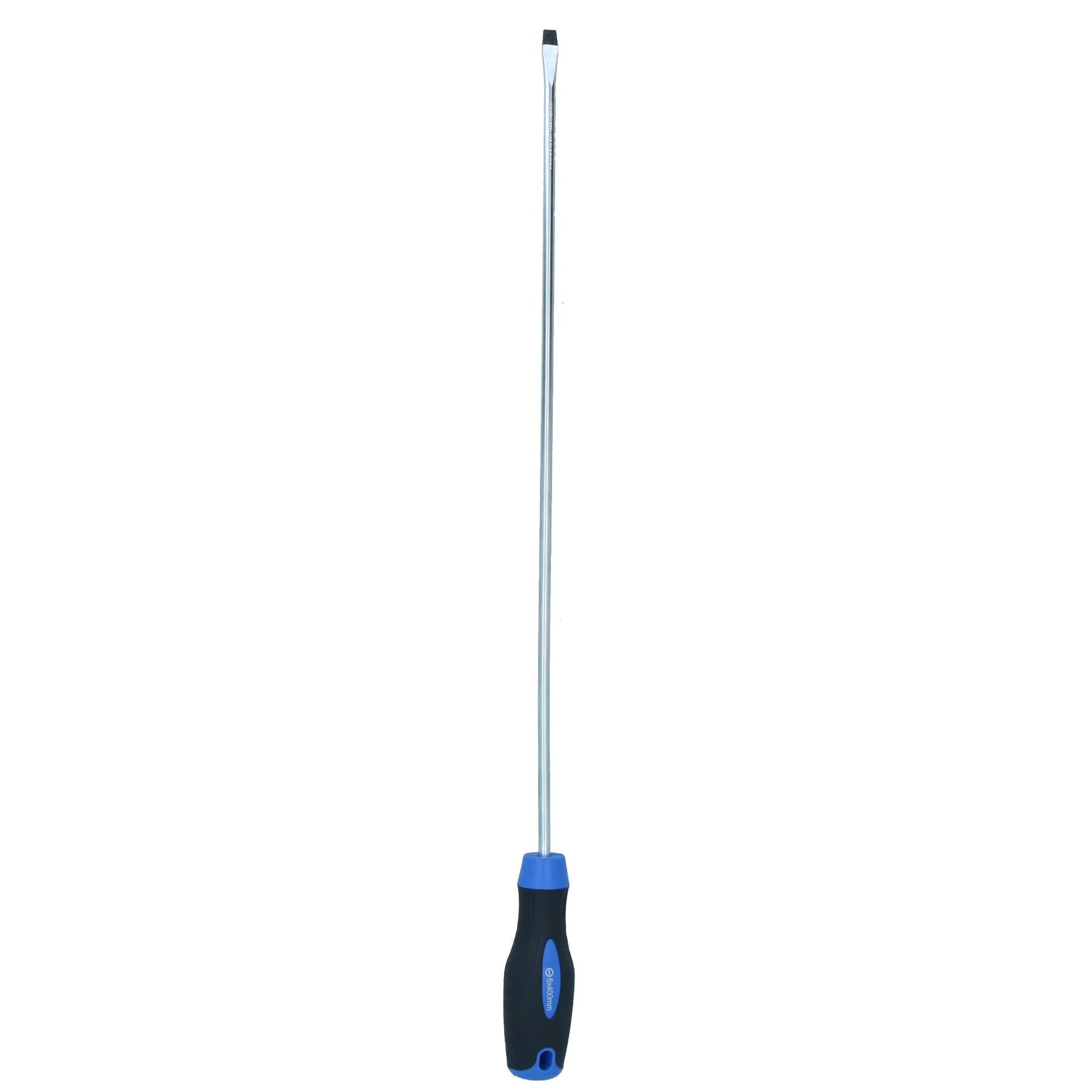 Flat Head Extra Long Screwdriver Total Length 400mm with Rubber Handle TE692