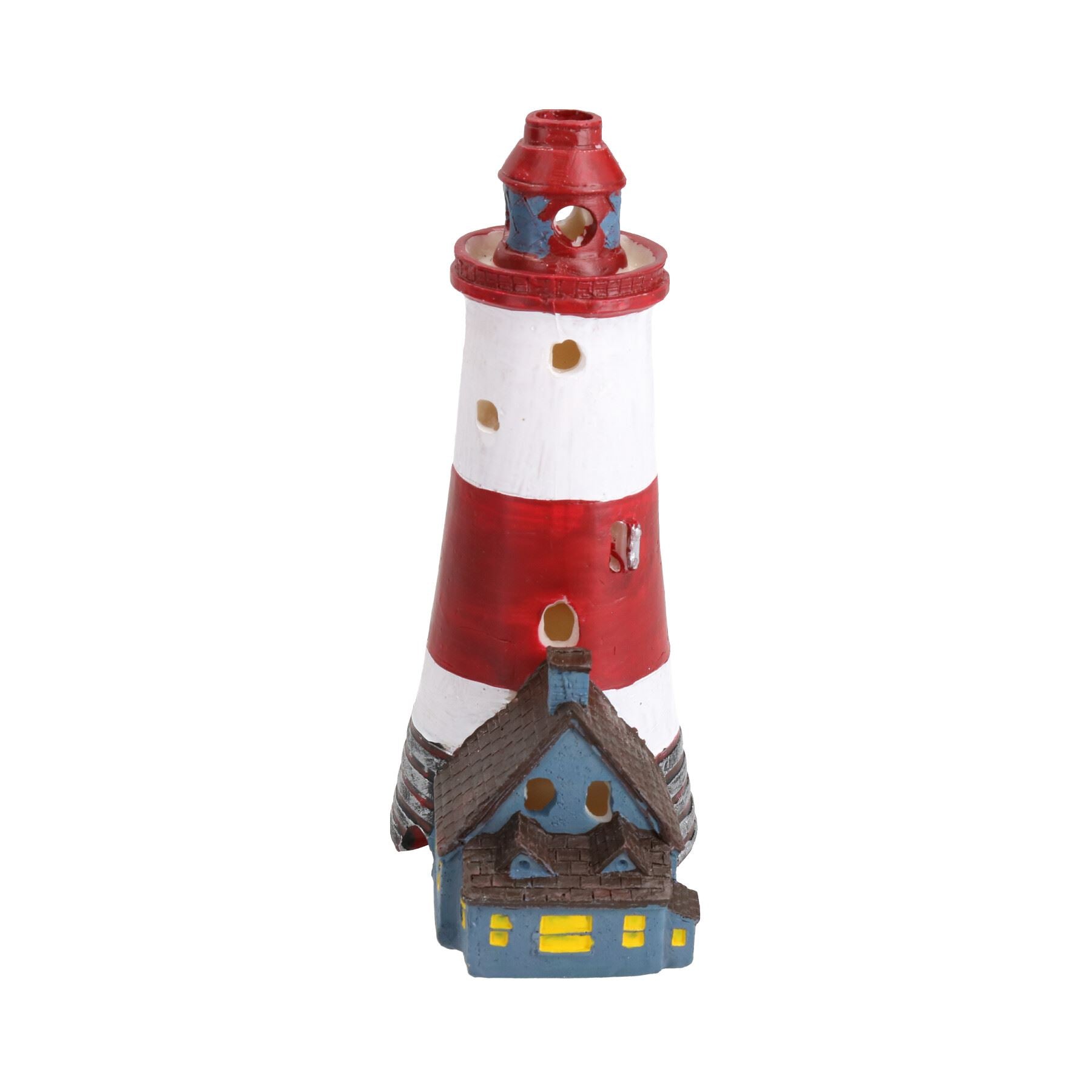 Aquatic Aquarium Decor Deco LED Lighthouse Fish Tank Ornament 7x10x17cm