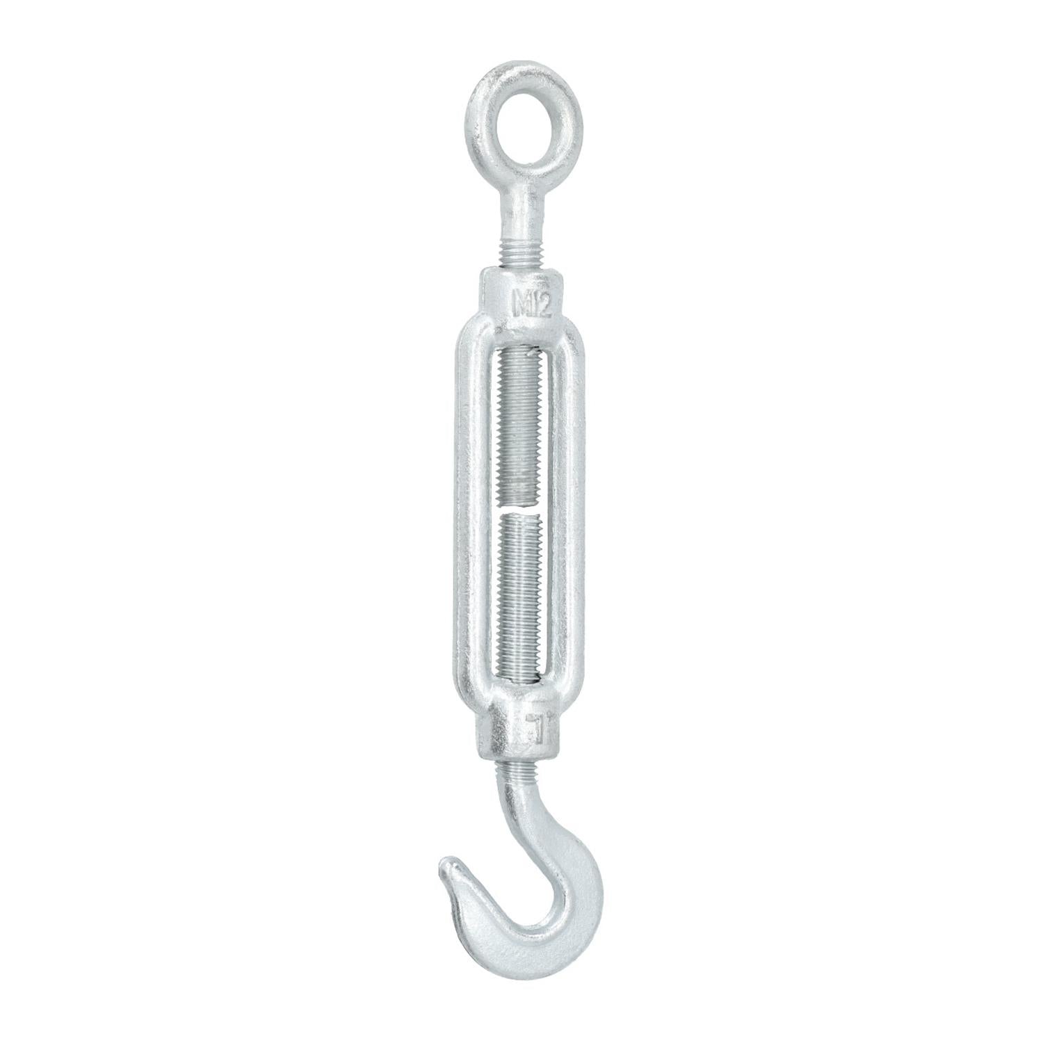 Straining Screw / Turnbuckle Hook to Eye Galvanised Rigging M12