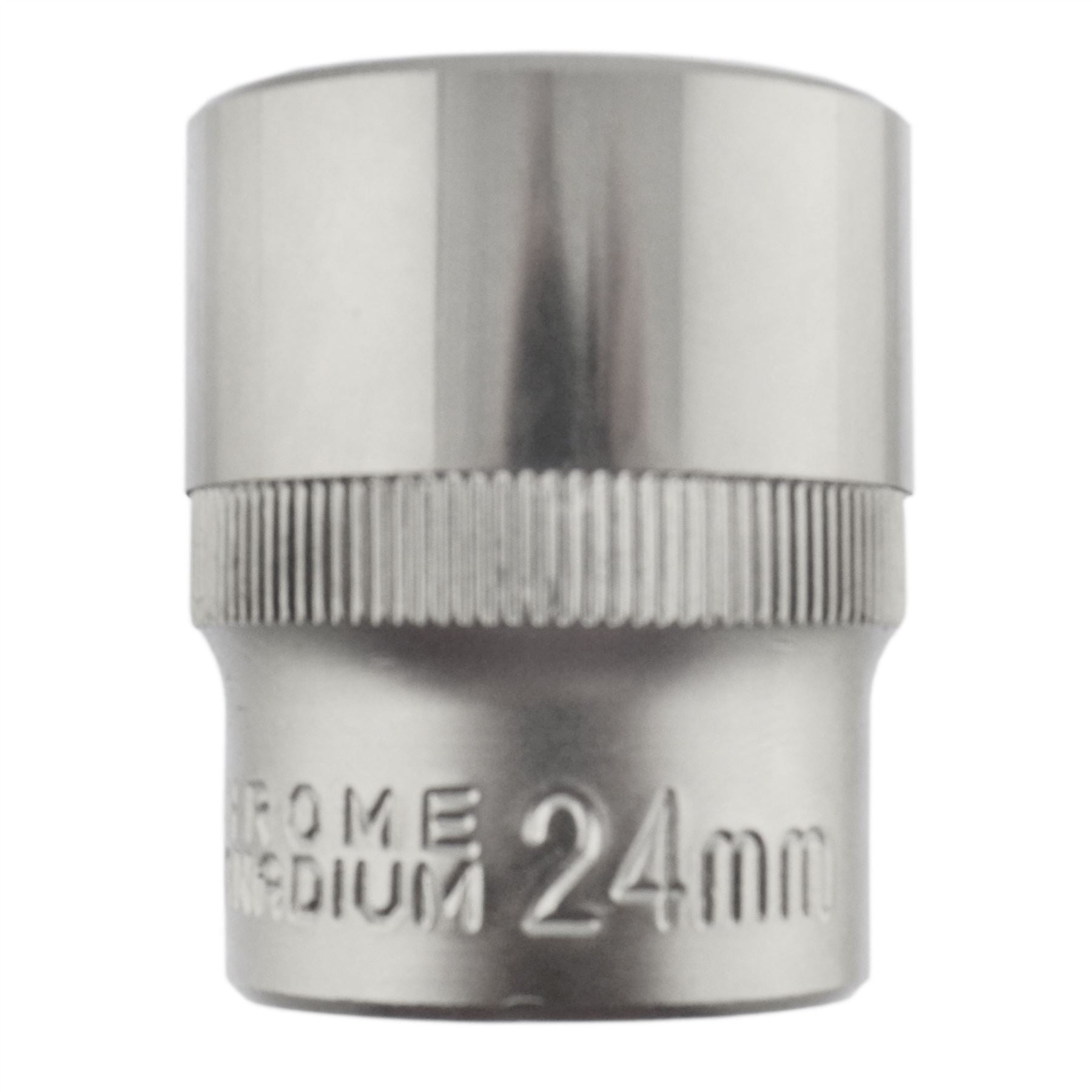 24mm 1/2" Dr Socket Super Lock Metric Shallow CRV Knurl Grip 6 Point TE796