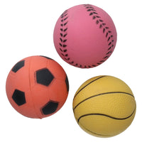 Dog Play Time Rubber Bouncy Sports Balls 3pk