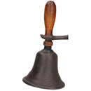 Dinner Hand Bell School Pub Bar Shop Tea Wooden Handle Wall Mount Cast Iron