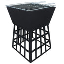 Metal Outdoor Fire Pit Heater With Stand and BBQ Barbecue Grill Brazier