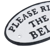 Please Ring Bell Cast Iron Sign Plaque Door Wall House Office Reception Gate