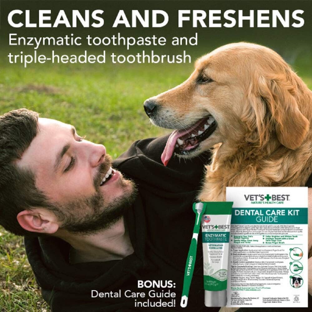 Dental Care Kit Teeth Cleaning Fresh Breath For Dogs Finger Brush And Gel