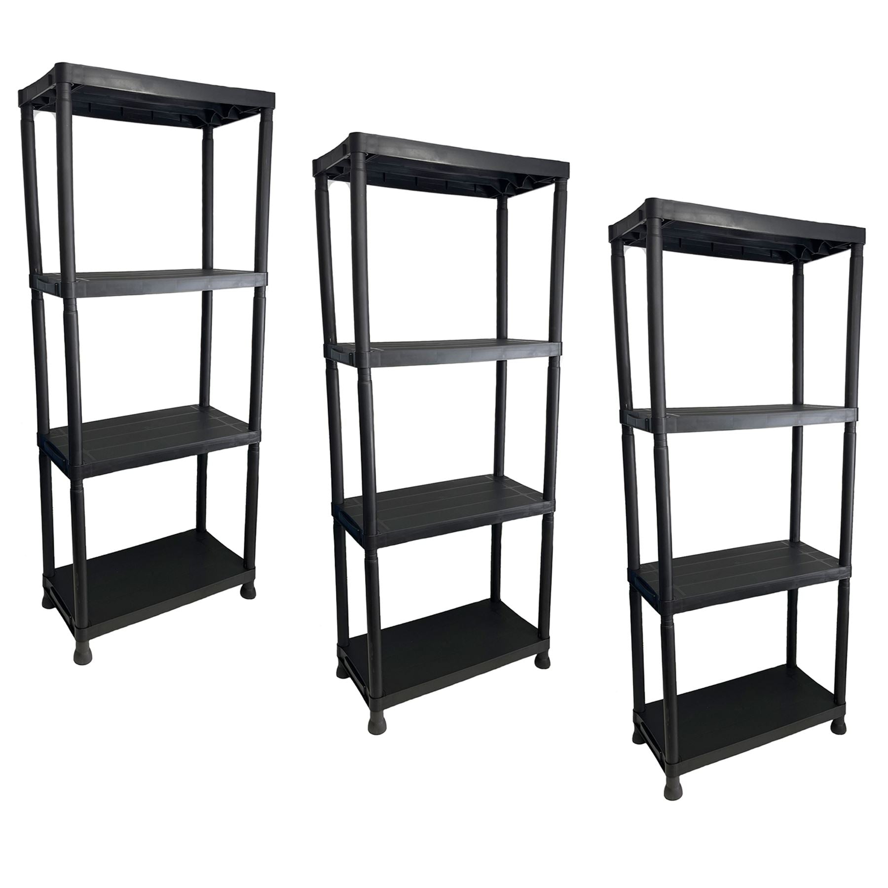 Heavy Duty 4 Tier Plastic Shelving Shelf Unit Home Office Storage 131 x 61 x 30cm