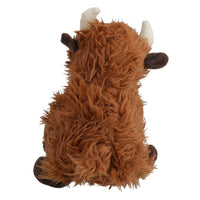 Super Tough Squeaky Plush Rope Core Brown Cow Dog Puppy Gift Play Toy