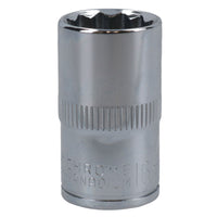 1/2in Drive Shallow Metric MM Socket 12 Sided Bi-Hex with Knurled Ring