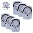 24 Hour Mains 3 Pin Plug In Timer Sockets Clock Energy Saving For Lamps Lights