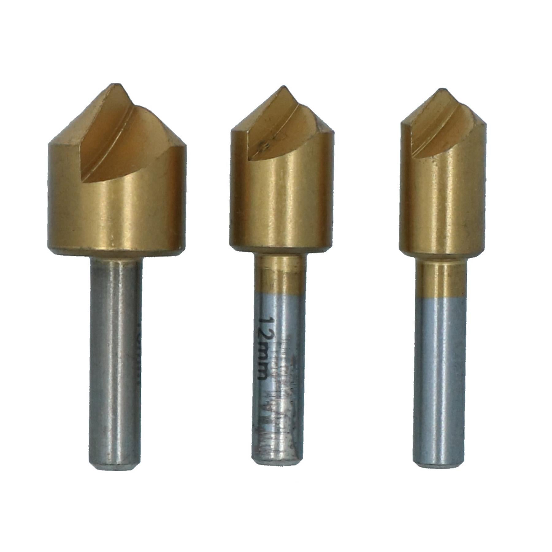 3pc HSS Countersinking Drill Bit Bore Set Tapered Drills TE120