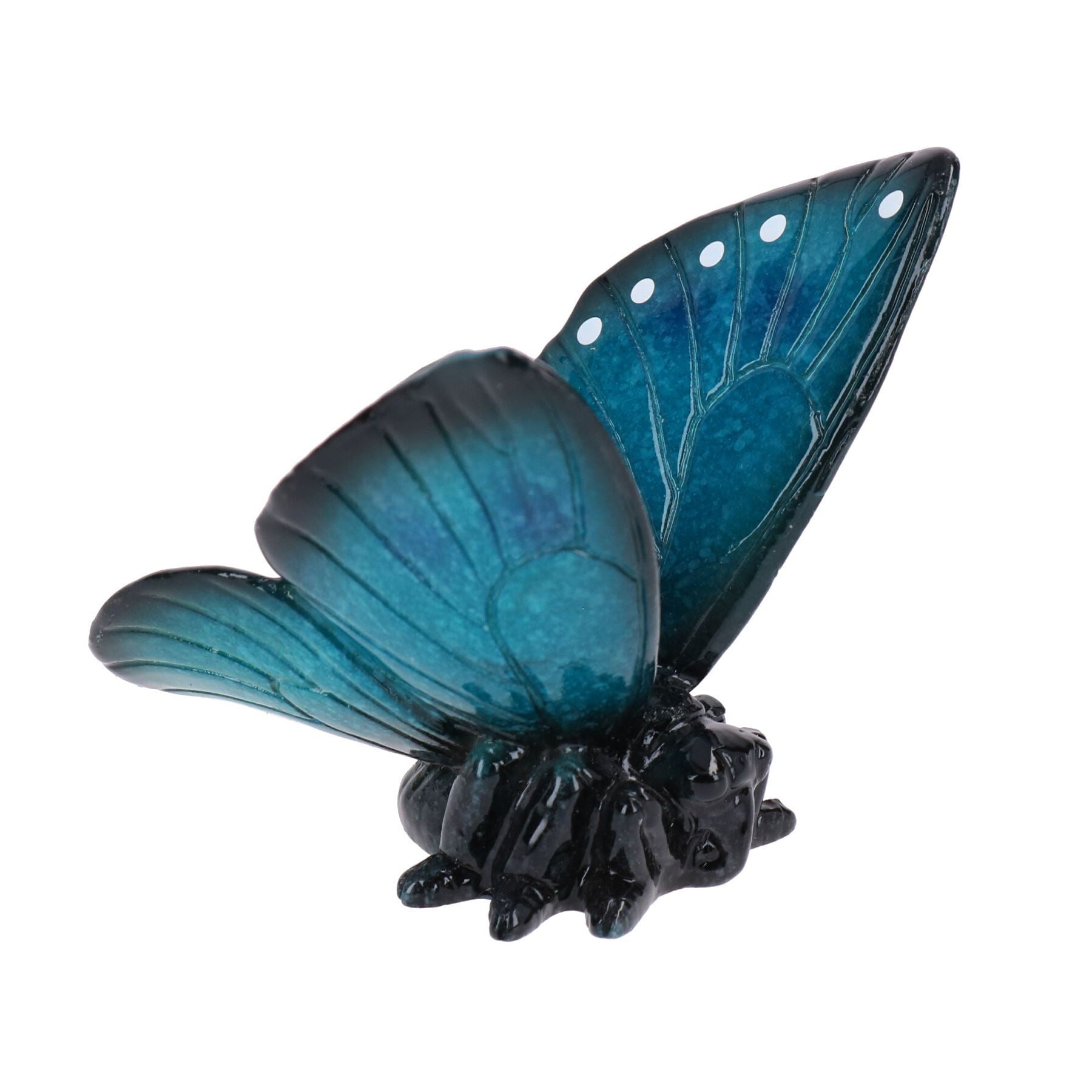 Blue Wall Mount Pair Butterflies Resin Shed Sculpture Statue Garden Butterfly