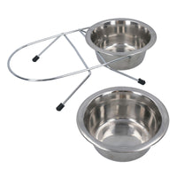 Small Dishwasher Safe Stainless Steel Double Diner Dog Raised Food Water Bowl