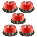 Wire Cup Brush Wheel 150mm for 4-1/2" 115mm Angle Grinder Twist Knot AU010_5Pk