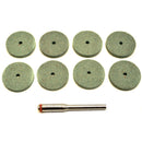 9pc Rotary Silicone Carbide Grinding Polishing Sanding De-Burring Disk + Mandrel