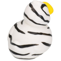 Black & White Rubber Vinyl Squeaky Duck Dog Toy With Internal Squeak 8x10cm