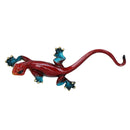 Red Speckled Gecko Lizard Resin Wall Shed Sculpture Decor Statue Full Set