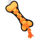 Orange Cross Tug Rope Bone Doy Play Toy With Squeak 30x13x3cm