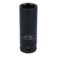 20mm 1/2" Drive Double deep Metric Impacted Impact Socket Single Hex 6 Sided