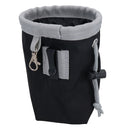 Black Pet Dog Treat Bag Clip on Belt Training Drawstring Secure Closure Bag