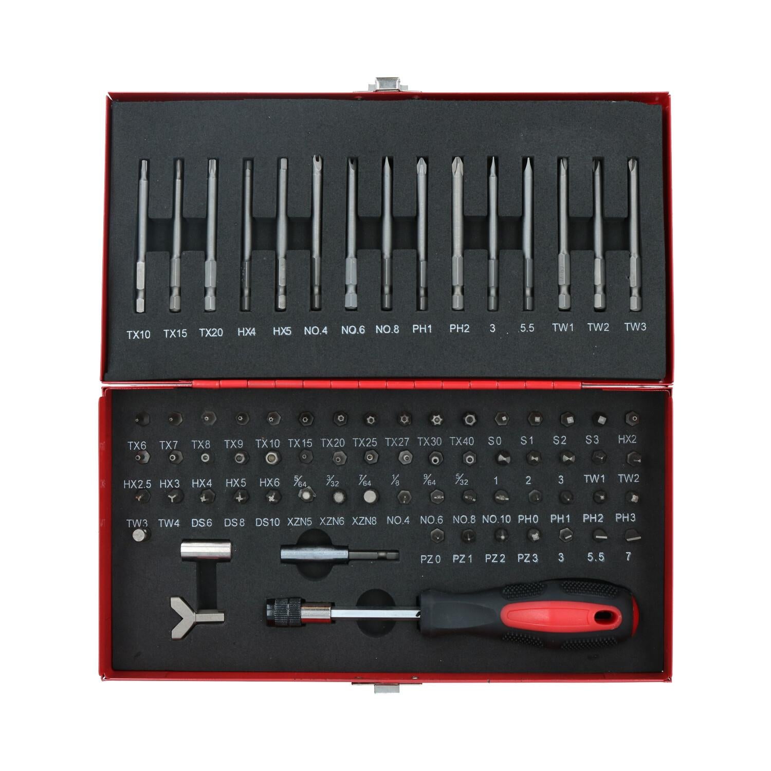 Screwdriver Bit Tool Set Hex Spline Star Pozi Phillips Torx Short And Deep 75pc