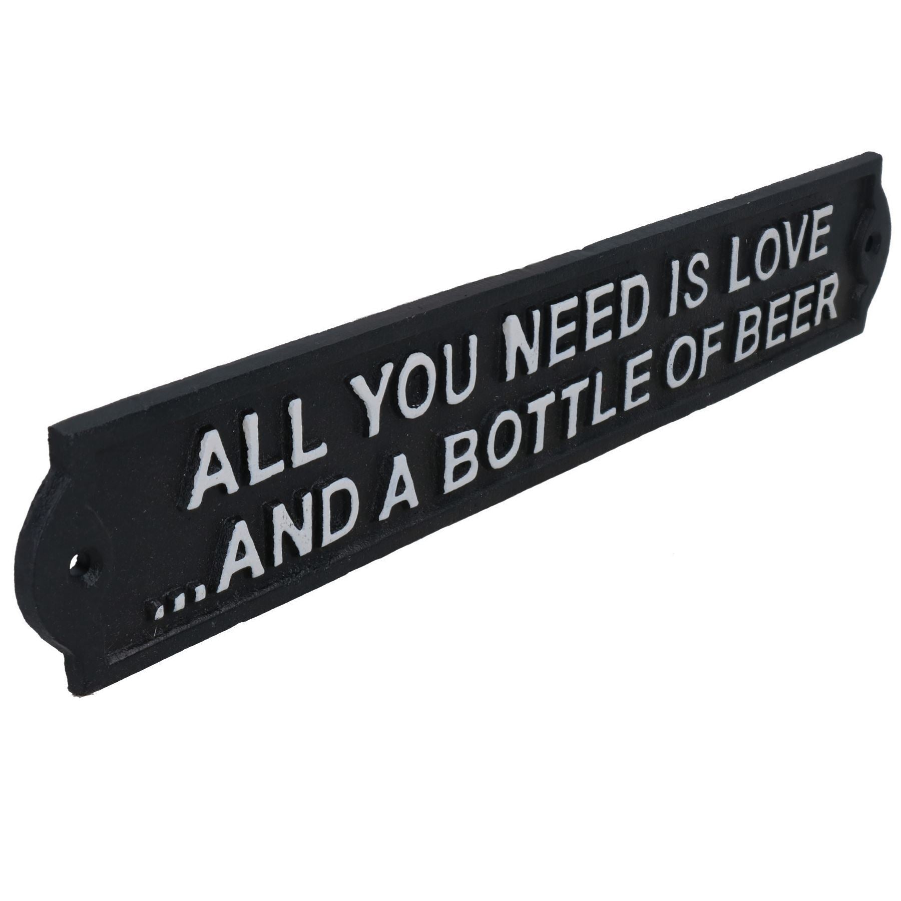 All You Need Is Love & Beer Sign Cast Iron Plaque Wall Bar House Garden Door