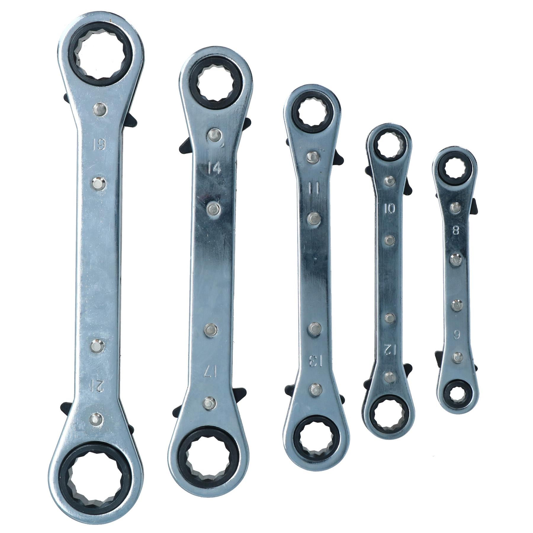 Ratchet Spanner Set Metric Sizes Double Ring Wrench TE075