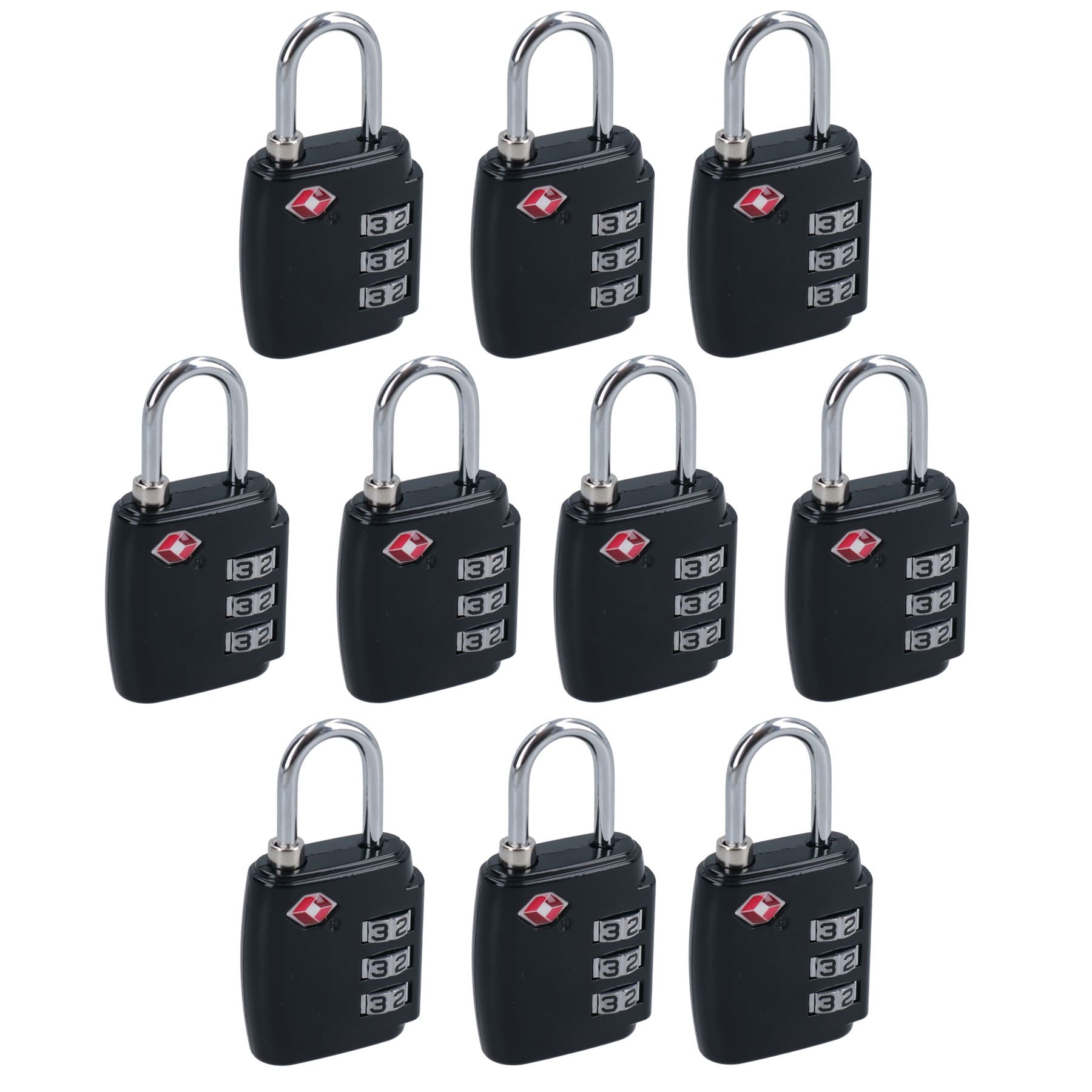 TSA Luggage Padlock Travel Lock 3 Digit Combination for Suitcases Black