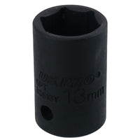 3/8in Drive Shallow Stubby Metric Impacted Impact Socket 6 Sided Single Hex