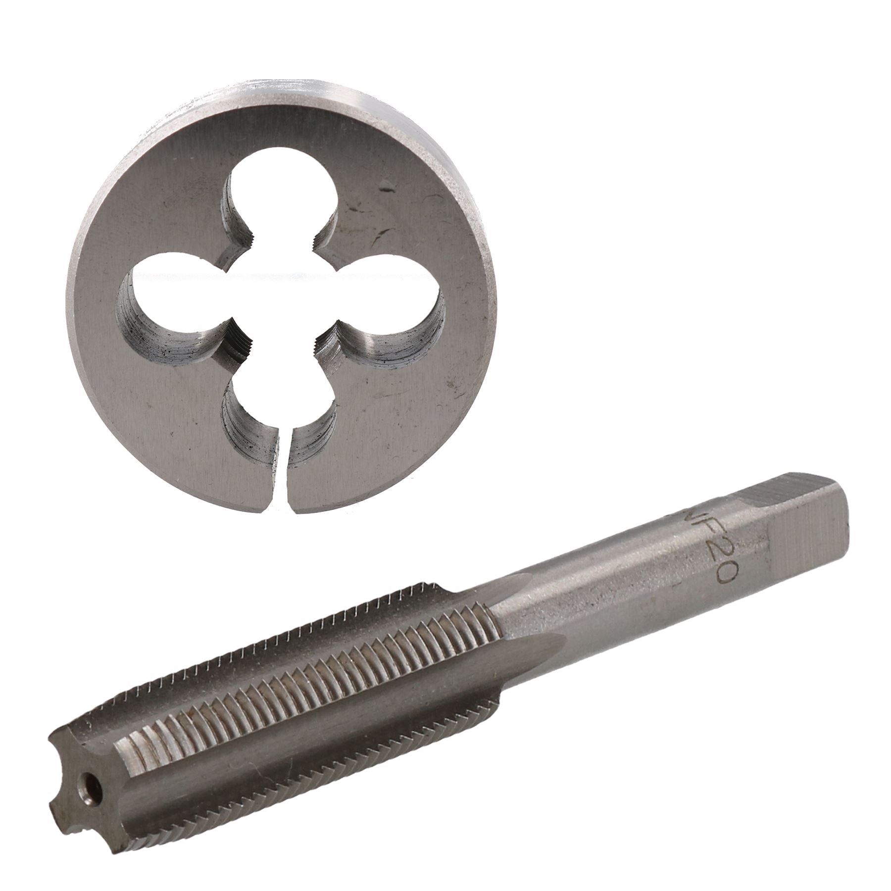 1/4" - 5/8" UNF Tap & Die Tungsten Steel Taper and 38mm Split Die