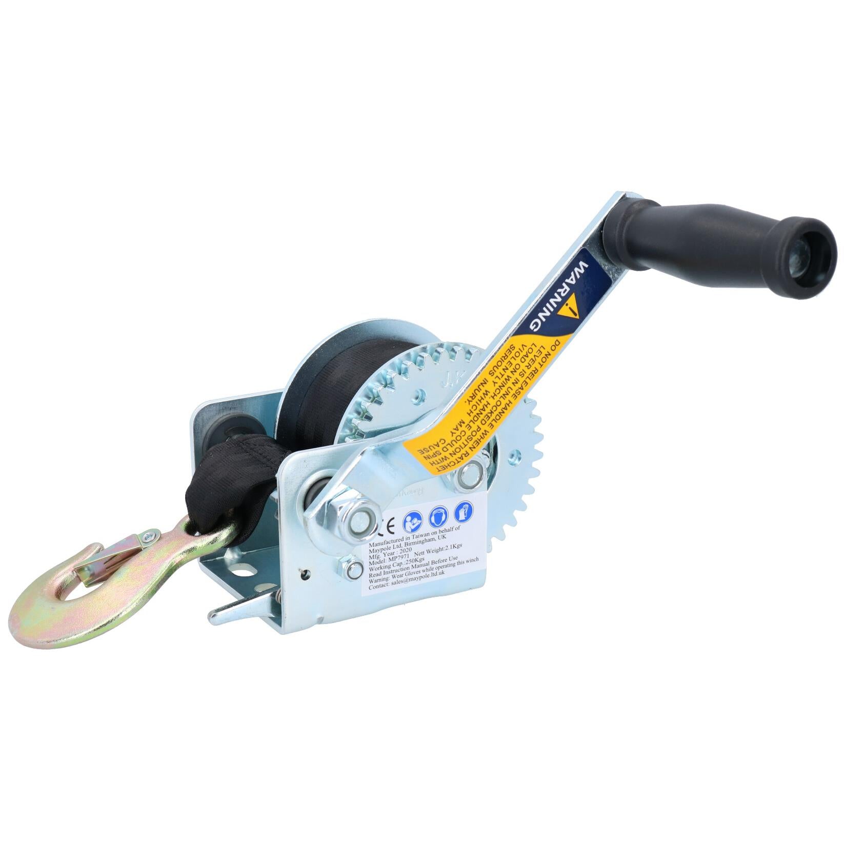 Boat Trailer Strap Hand Winch Heavy Duty 4.5m to 6m Strap 3:1 or 4:1 Ratio