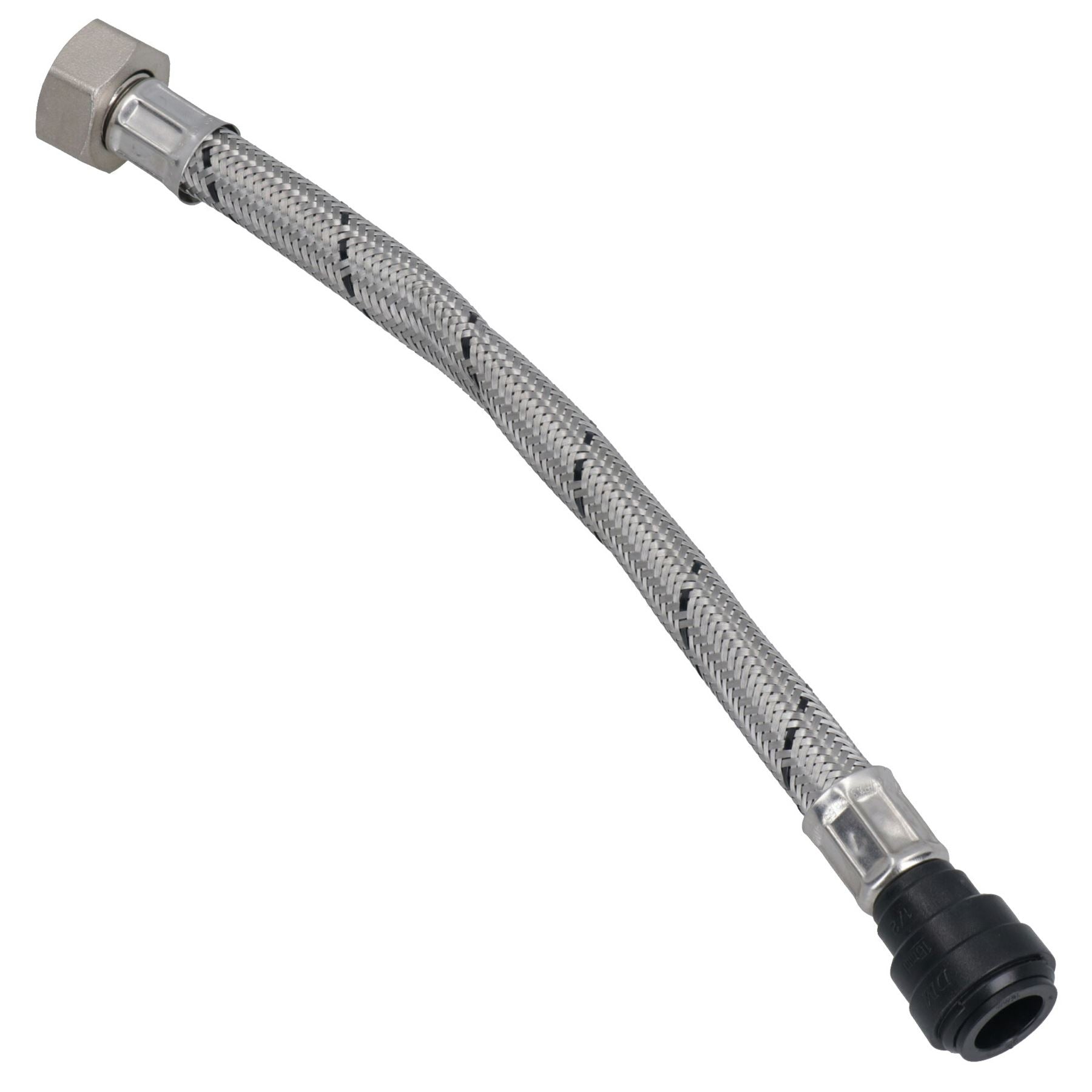 15mm or 22mm Easy Fit Braided Tap Connector Push fit Quick Release 300mm Long