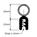 Motorhome & Caravan Door Seal 4.9M Trim Rubber Trunk / Locker Top Seal JG05