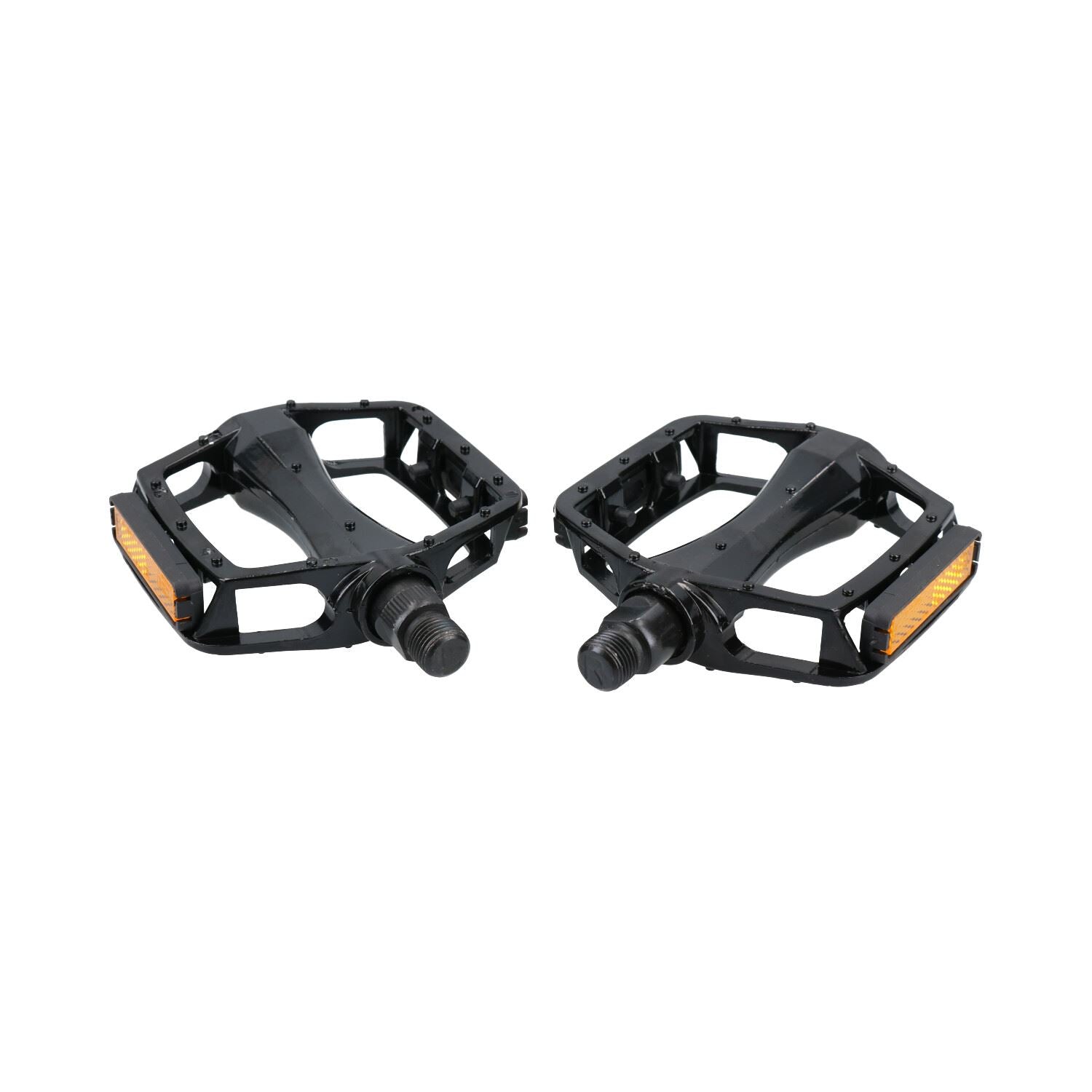 Alloy Platform Pedals 9/16" Mountain Bicycle Cycle Bike MTB Amber Reflectors