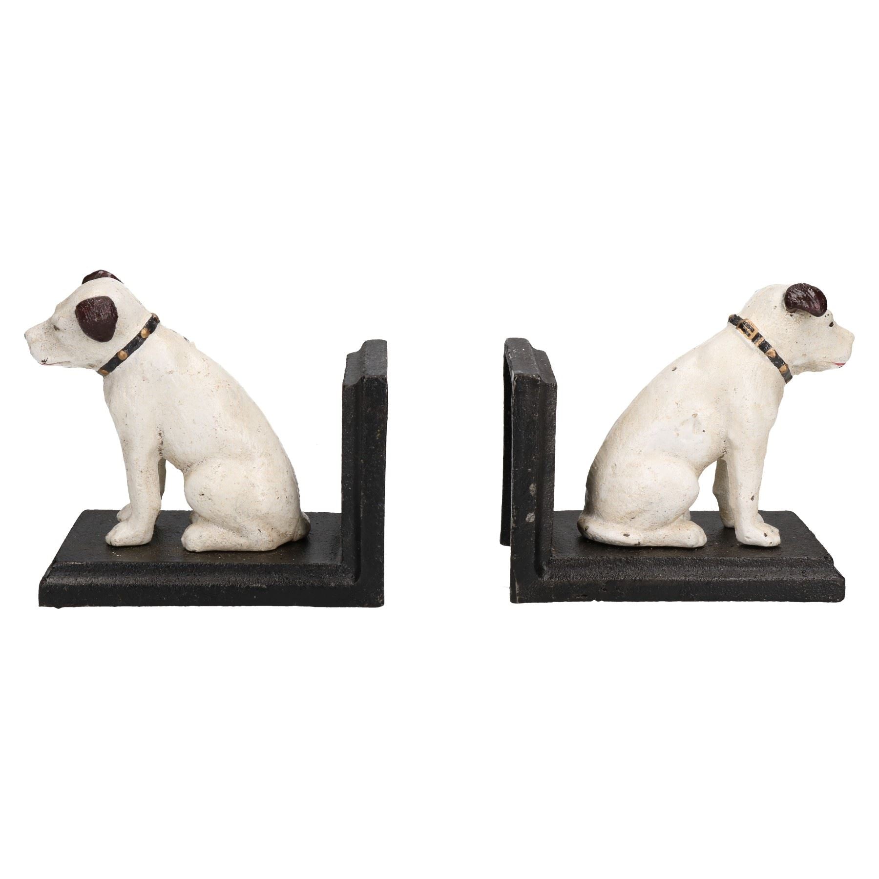 HMV Nipper Dog Bookends Ornament Figurine Cast Iron Book Ends Stand Holder