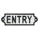 Entry & Exit Cast Iron Sign Plaque Door Wall Fence Post Cafe Shop Pub Hotel Cafe