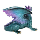 Blue Dragon Lying Resin Fantasy Sculpture Statue House Home Ornament Figurine