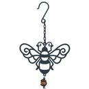 Black Silhouette Honeybee Wind Chime With Crystal Dropper Garden Decor Gifts