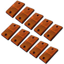 Orange Amber Rectangular Reflectors for Driveway Gate Fence Post Trailers