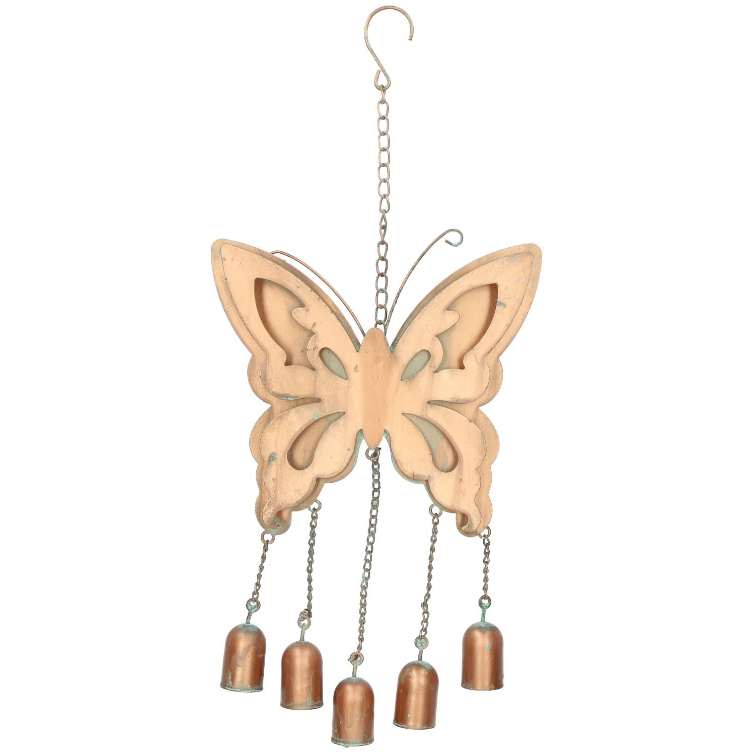 Butterfly Wind Chime Bell Hanging Garden Yard Ornament Decoration Metal Copper