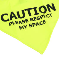 Medium/Large Hi Vis Yellow Respect My Space Warning Bandanna for Dogs