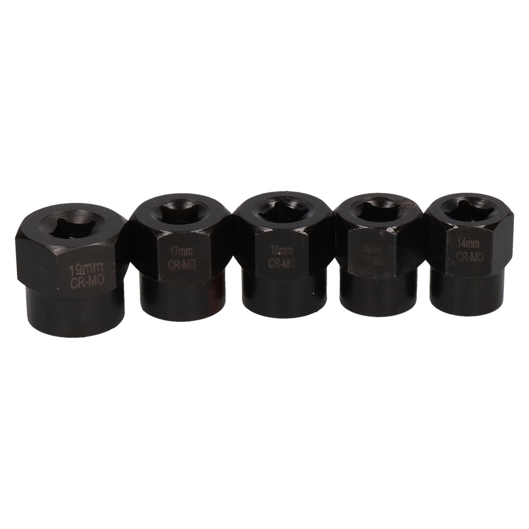 5pc Damaged Bolt Nut Remover Extractor Twist Sockets 14mm - 19mm 3/8" Drive