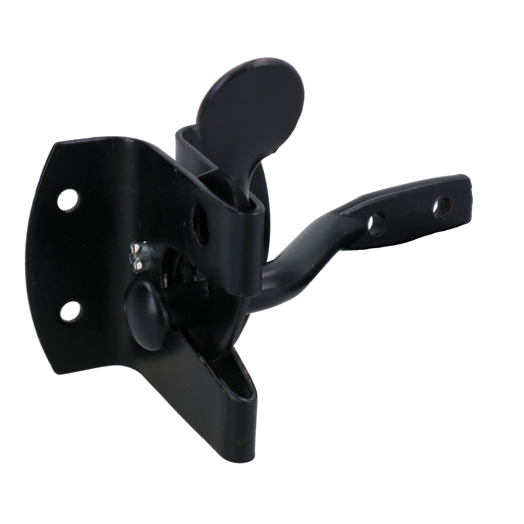 Auto Automatic Gate Latch Catch + Striker Thumb Release Black Powder Coated