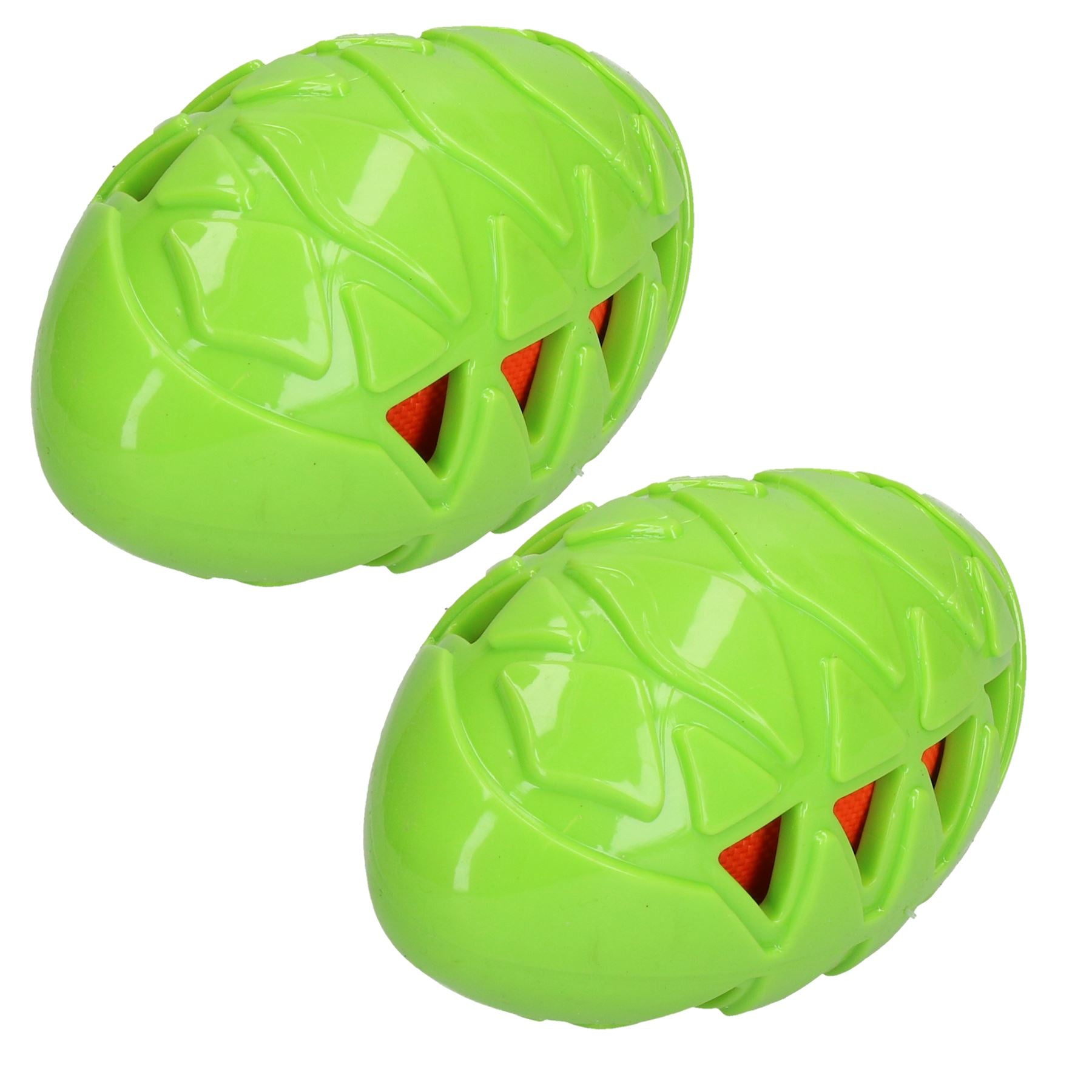 Dog Play Time Tough Crunch Rugby Ball Dog Toy Medium 13cm/5" 2pk