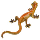 Yellow Speckled Gecko Lizard Resin Wall Shed Sculpture Statue House Full Set