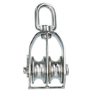 32mm Double Pulley Block Rope Rigging 316 Marine Stainless Steel Swivel Eye