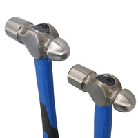 16oz + 32oz Rubberised TPR Ball Pein Hammer With Fibreglass Handles 2pc