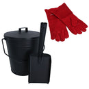 Coal Bucket With Lid, 5" Shovel & Gloves Metal Ash Tidy Bin Coal Fire Log Burner