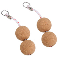 52mm Floating Cork Twin Ball Keyring Key Float Boat Fishing Sailing Buoyant Ring