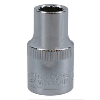 1/2in Drive Shallow Metric MM Socket 12 Sided Bi-Hex with Knurled Ring